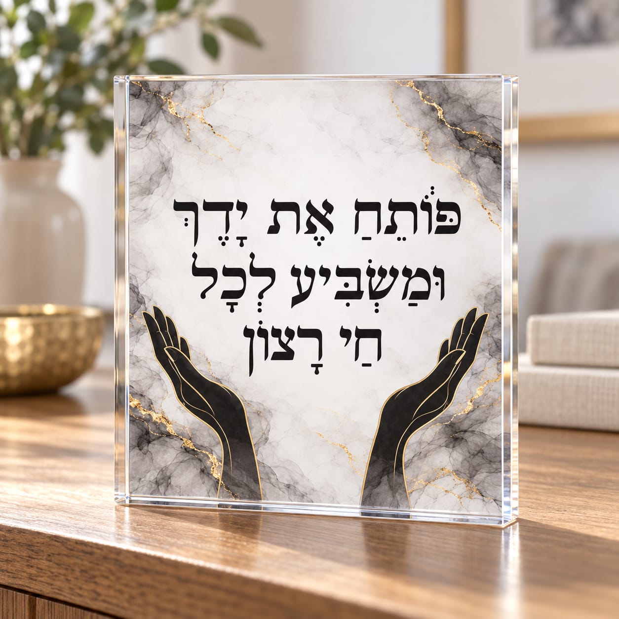 תמונת אקריל קריסטל – פותח את ידך