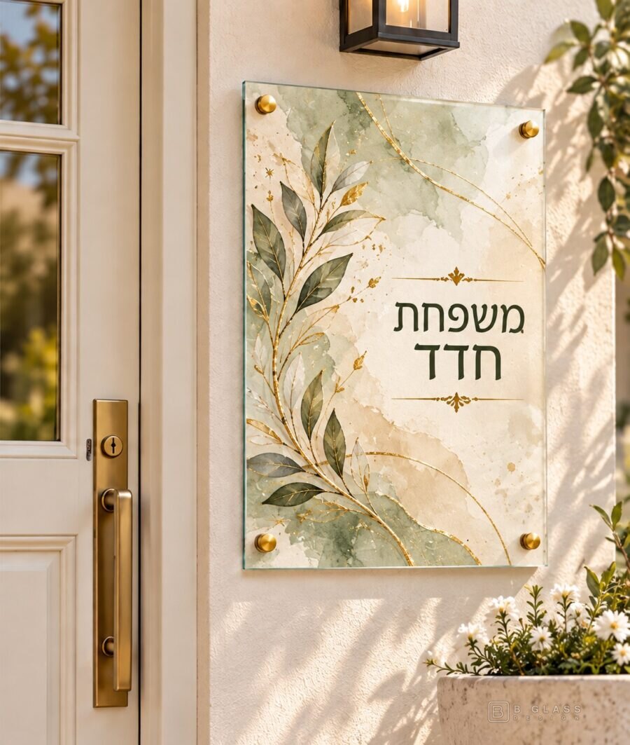 שלט זכוכית כניסה מלבני | דגם 154