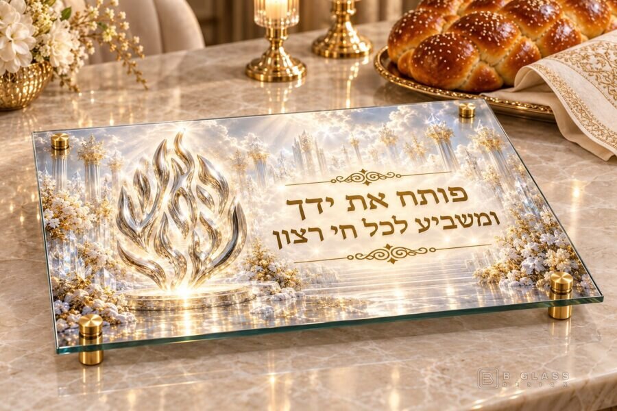 מגש חלות מעוצב פותח את ידך | דגם 142