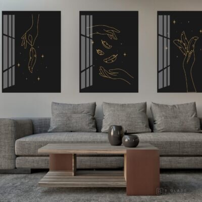 תמונות זכוכית ידיים בזהב