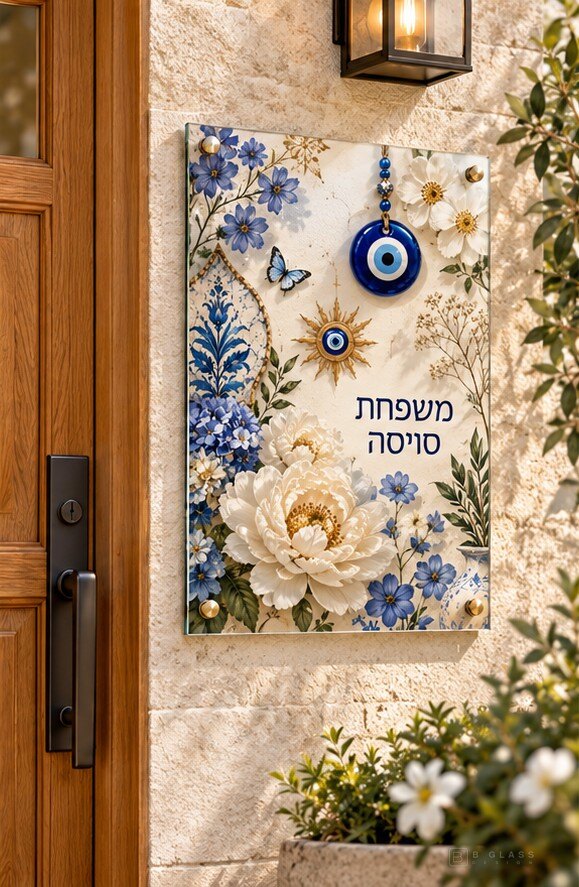 שלט זכוכית כניסה מלבני | דגם 159