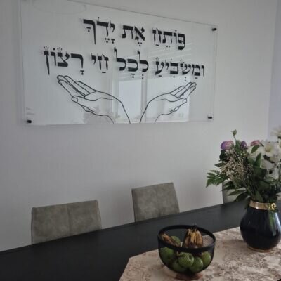 תמונת זכוכית פותח את ידך רקע שקוף | דגם 009
