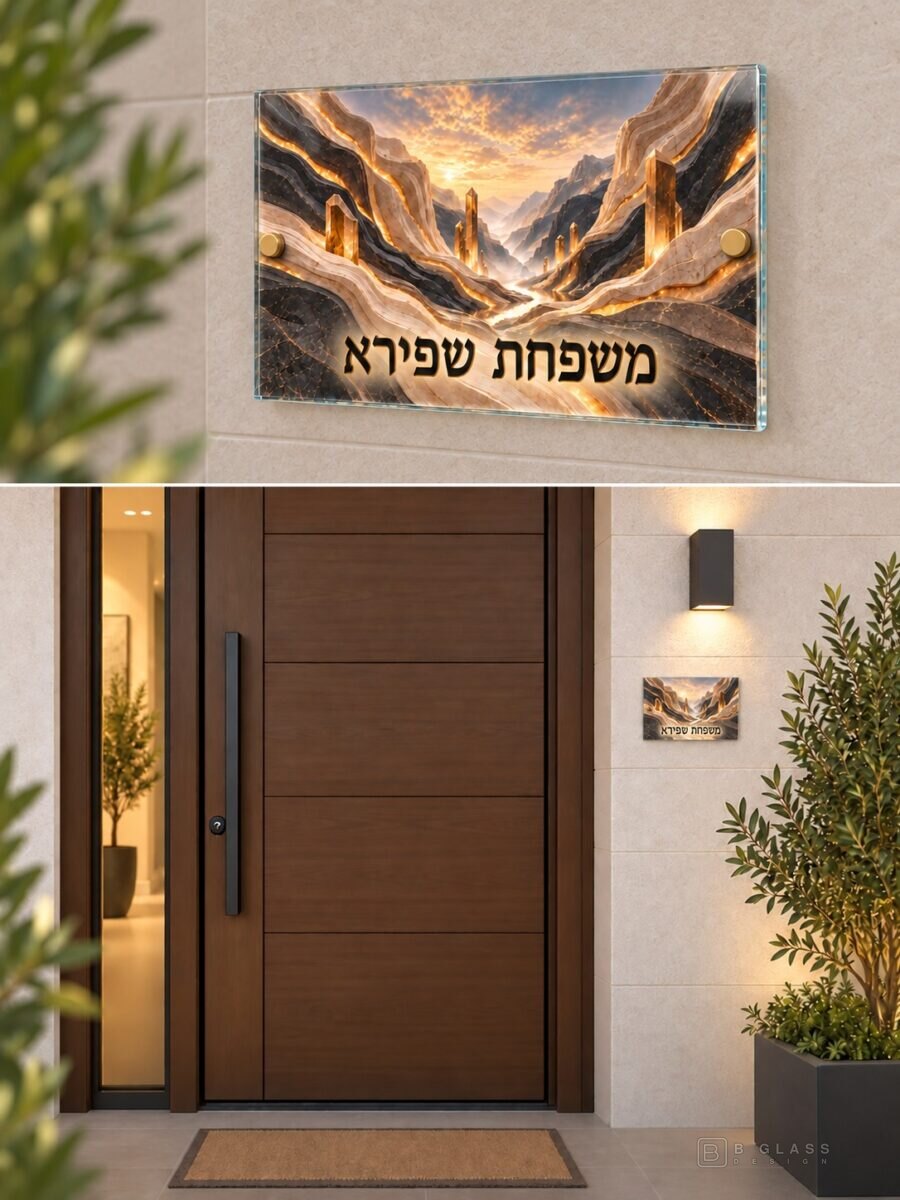 שלט זכוכית ליד הדלת 20×15 | דגם 115