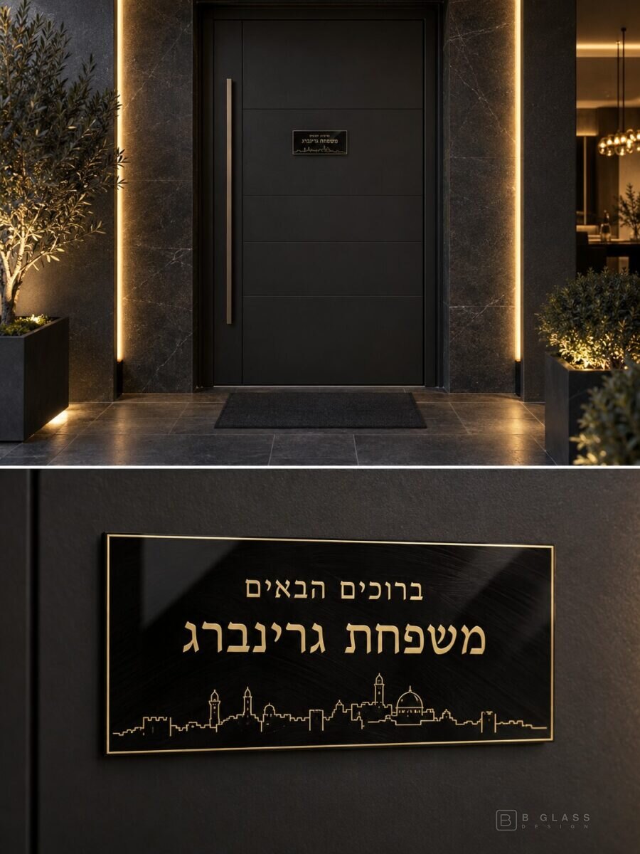 שלט זכוכית לדלת 22×10 | דגם 170