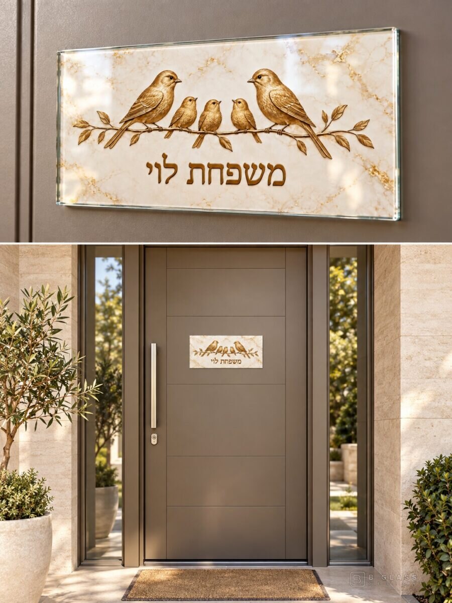 שלט זכוכית לדלת 22×10 | דגם 181