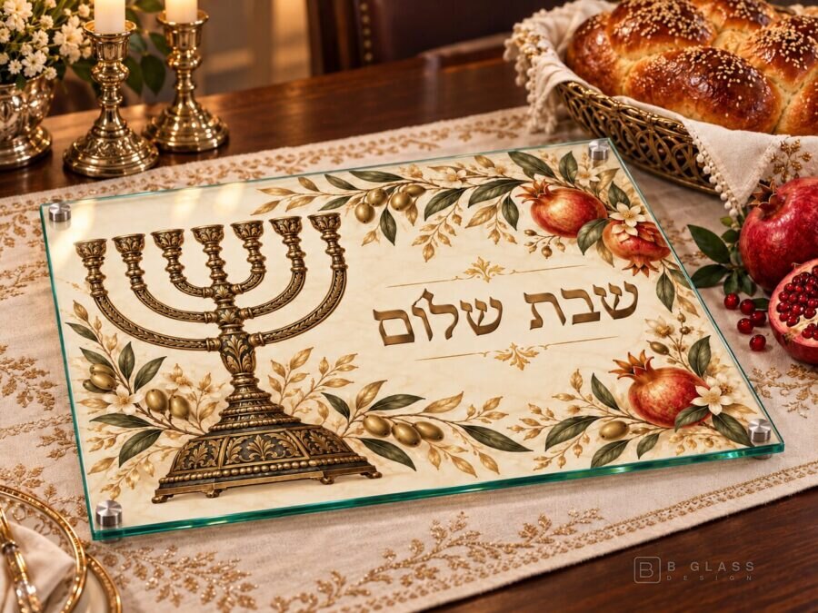 מגש חלות מעוצב שבת שלום | דגם 148