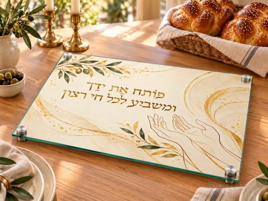 מגש חלות מעוצב פותח את ידך | דגם 103