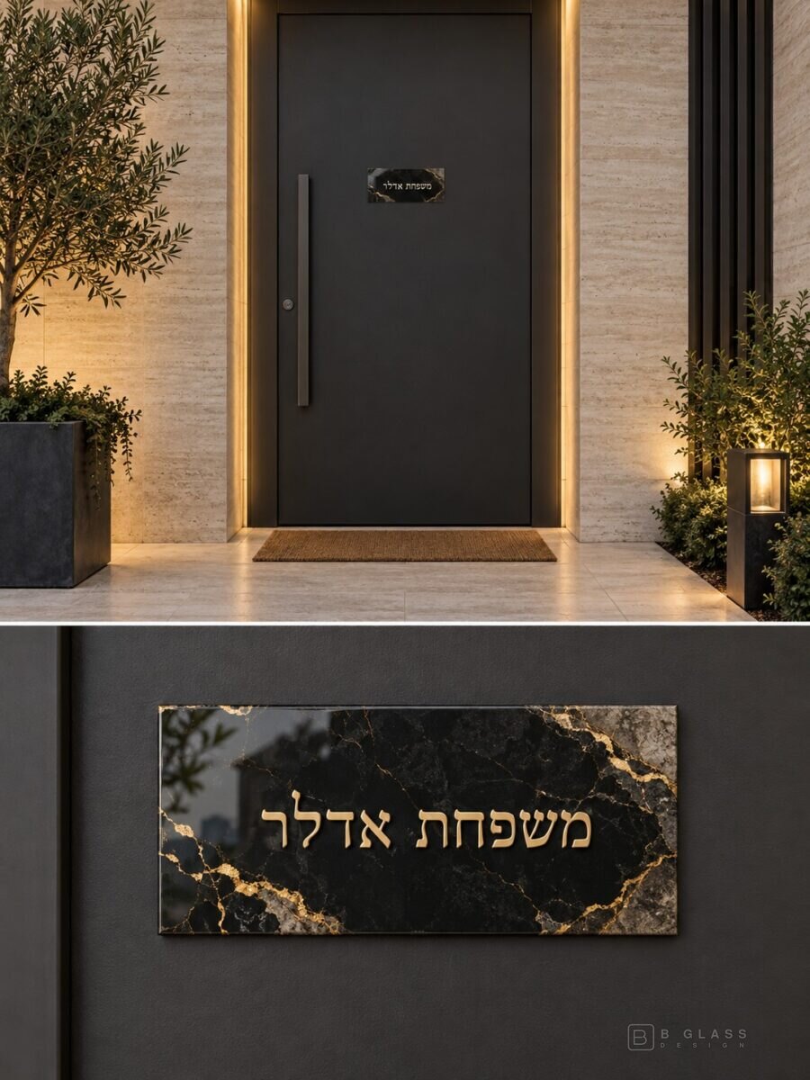 שלט זכוכית לדלת 22×10 | דגם 182