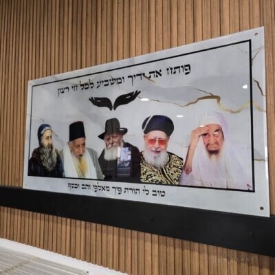 תמונת זכוכית פותח את ידך בשילוב צדיקים | דגם 005