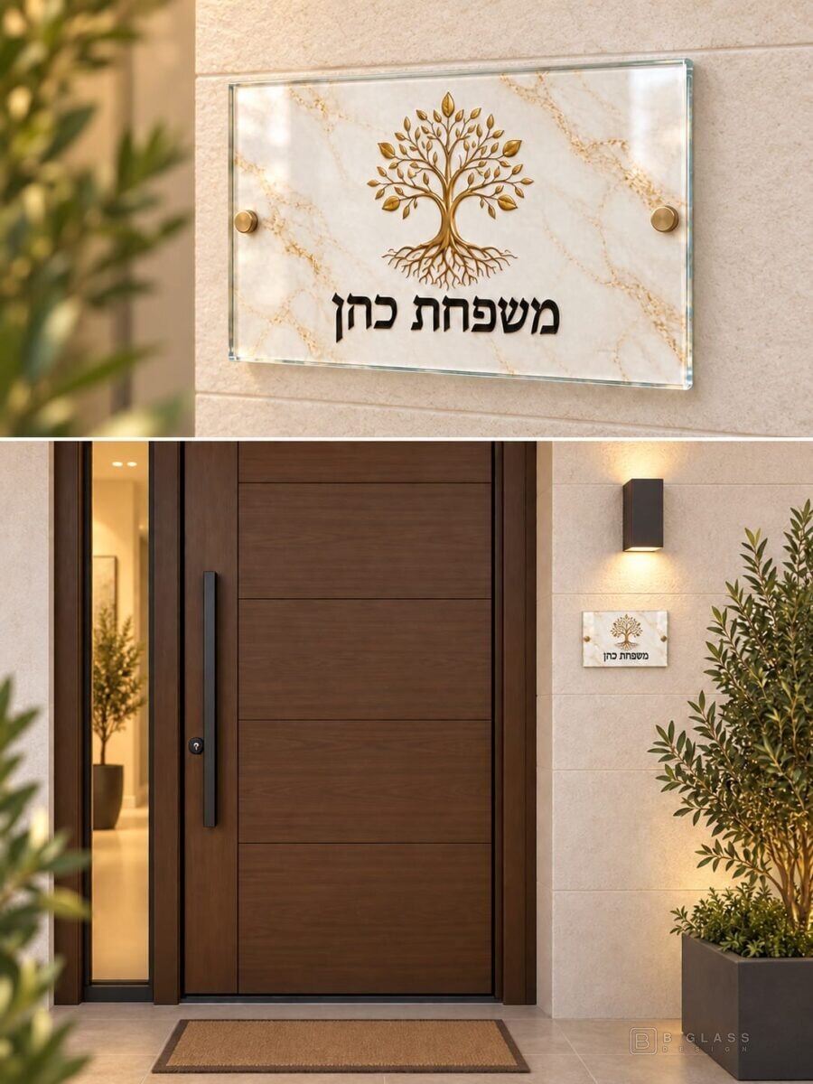 שלט זכוכית ליד הדלת 20×15 | דגם 112
