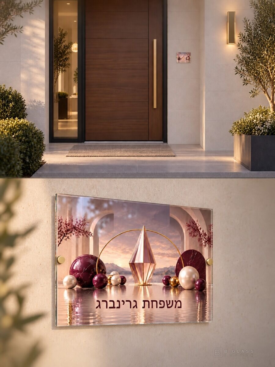 שלט זכוכית ליד הדלת 20×15 | דגם 116