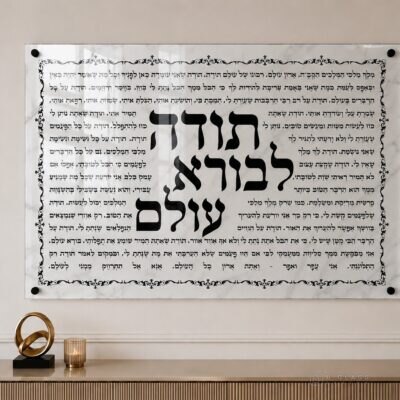 תמונת זכוכית תודה לבורא עולם | דגם 101