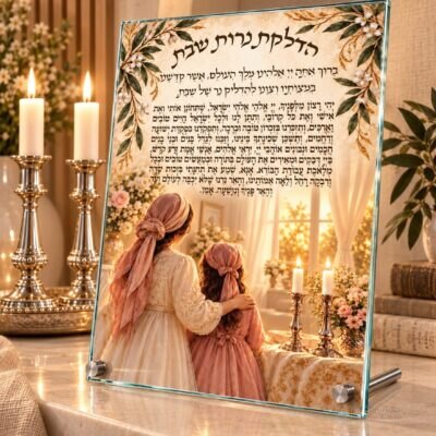 מעמד זכוכית להדלקת נרות שבת | דגם 006