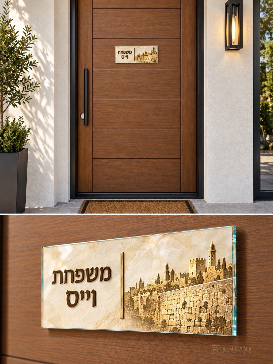שלט זכוכית לדלת הכניסה | דגם 164