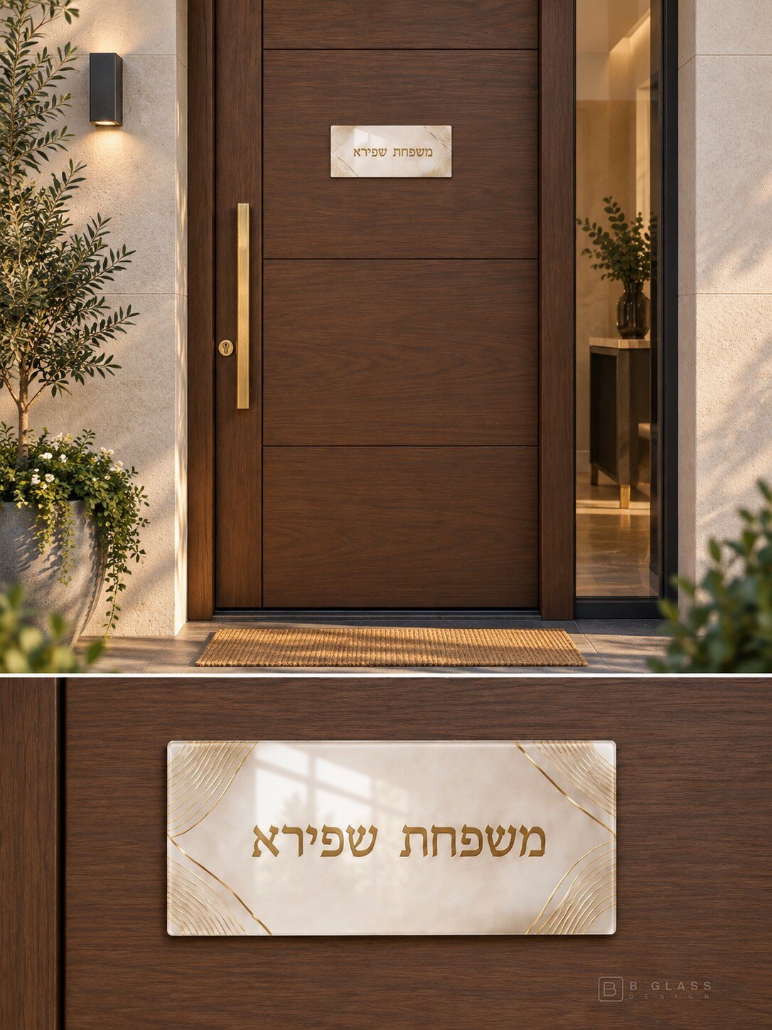 שלט זכוכית לדלת הכניסה | דגם 173