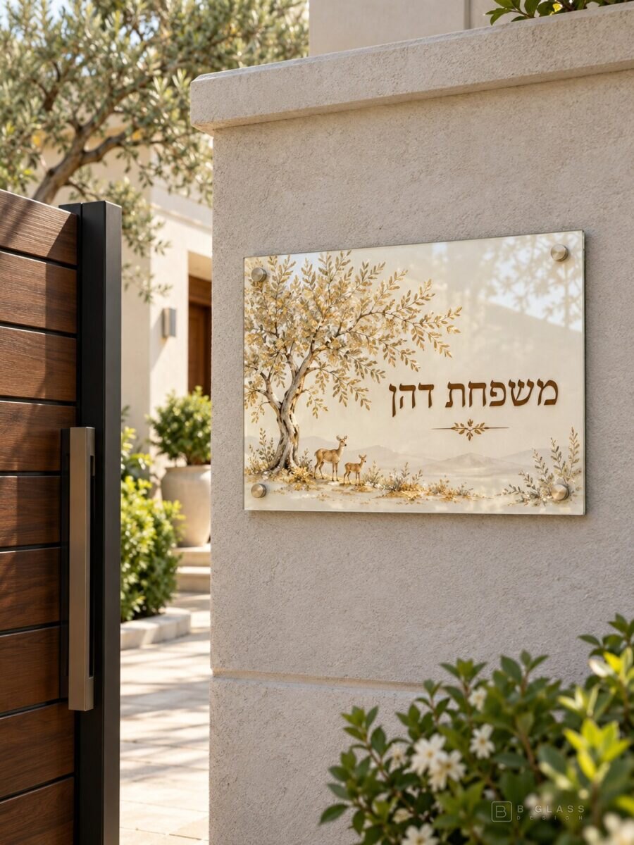 שלט זכוכית כניסה מלבני | דגם 153