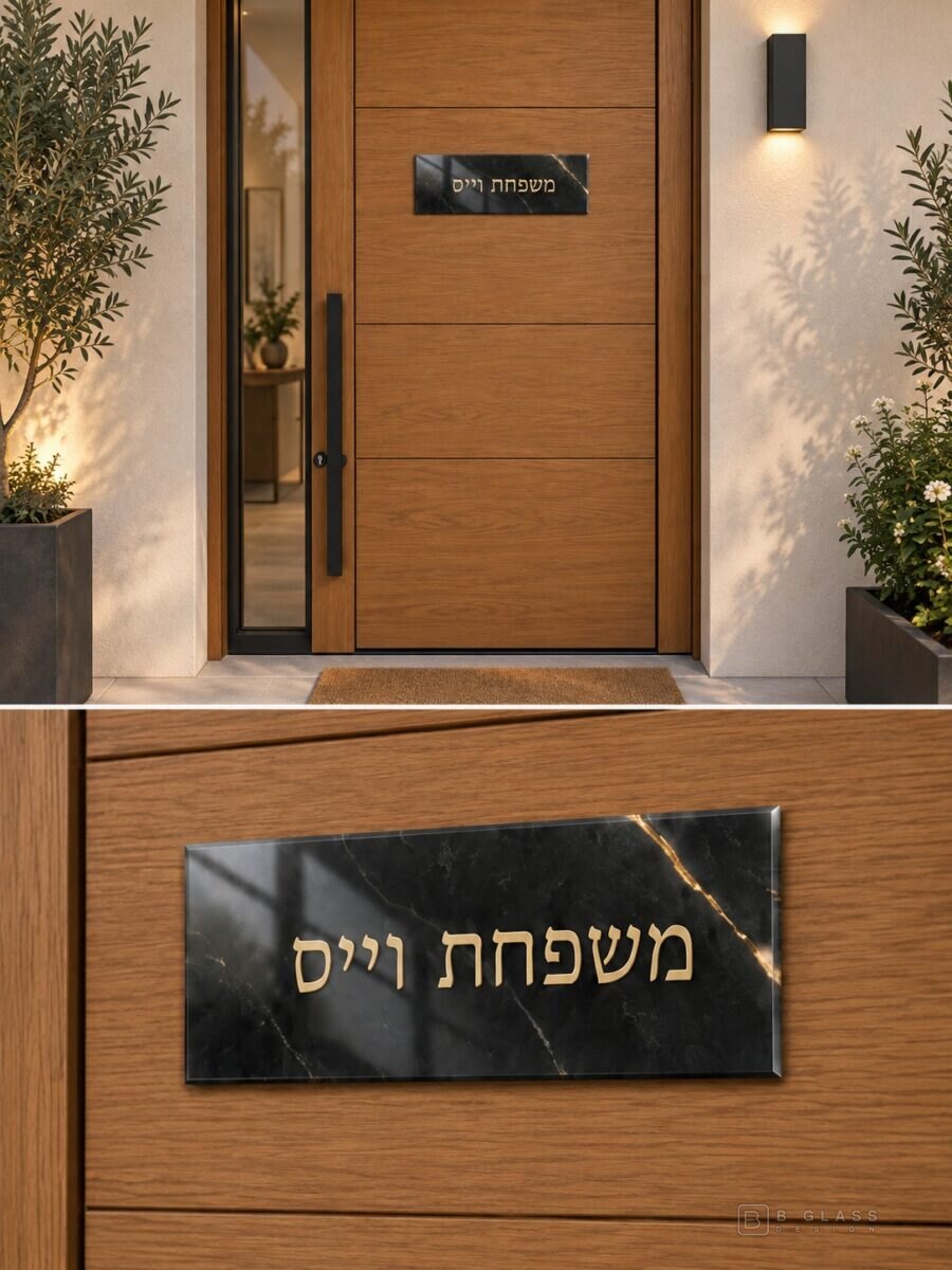 שלט זכוכית לדלת 22×10 | דגם 178
