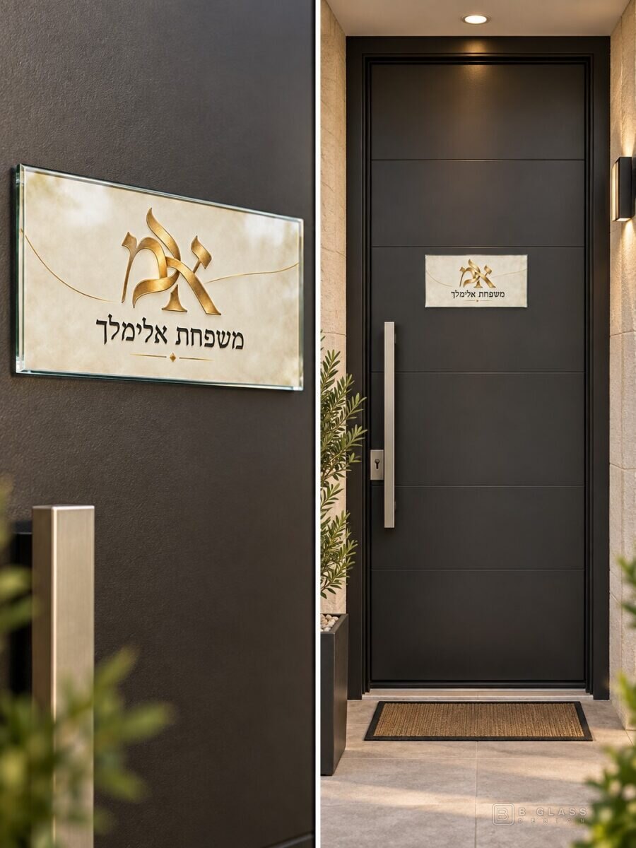 שלט זכוכית לדלת 22×10 | דגם 179
