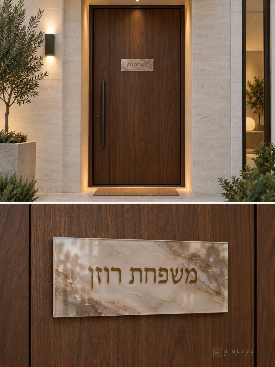 שלט זכוכית לדלת 22×10 | דגם 180