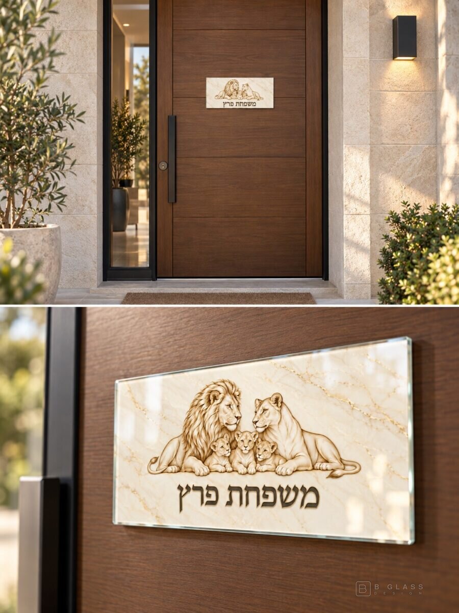 שלט זכוכית לדלת 22×10 | דגם 162