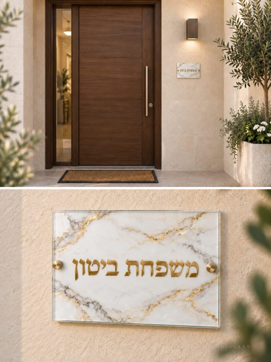 שלט זכוכית ליד הדלת 20×15 | דגם 108