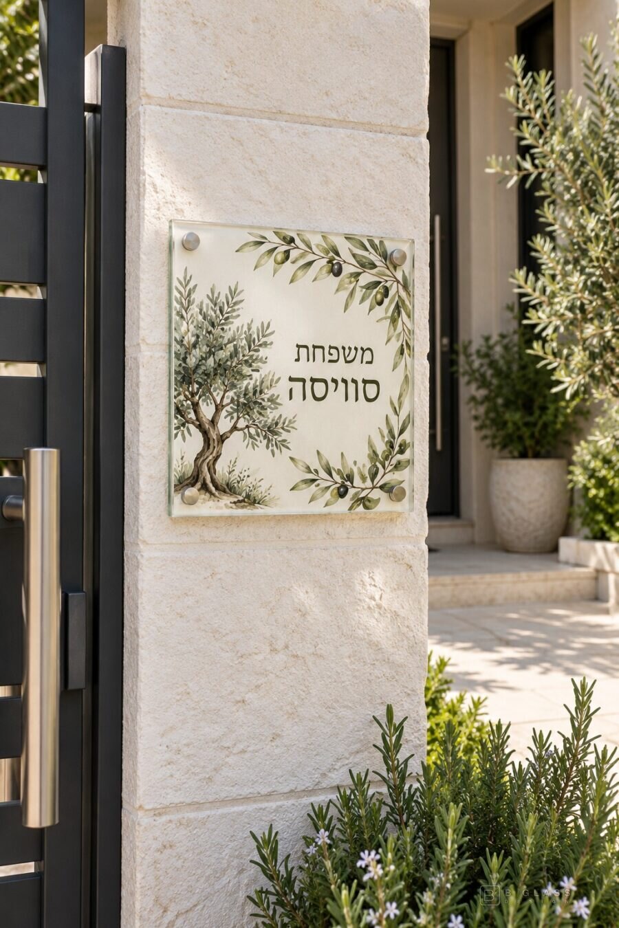 שלט זכוכית כניסה מרובע | דגם 103