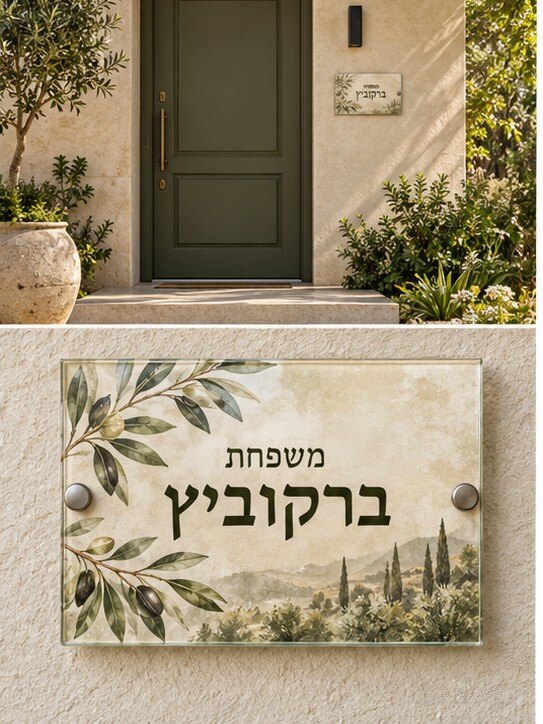 שלט זכוכית ליד הדלת 20×15 | דגם 117