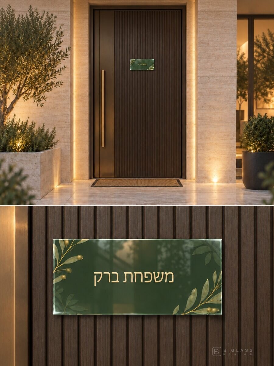 שלט זכוכית לדלת 22×10 | דגם 177