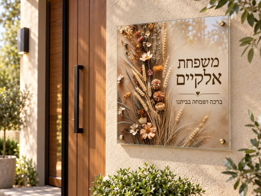 שלט זכוכית כניסה מרובע | דגם 106