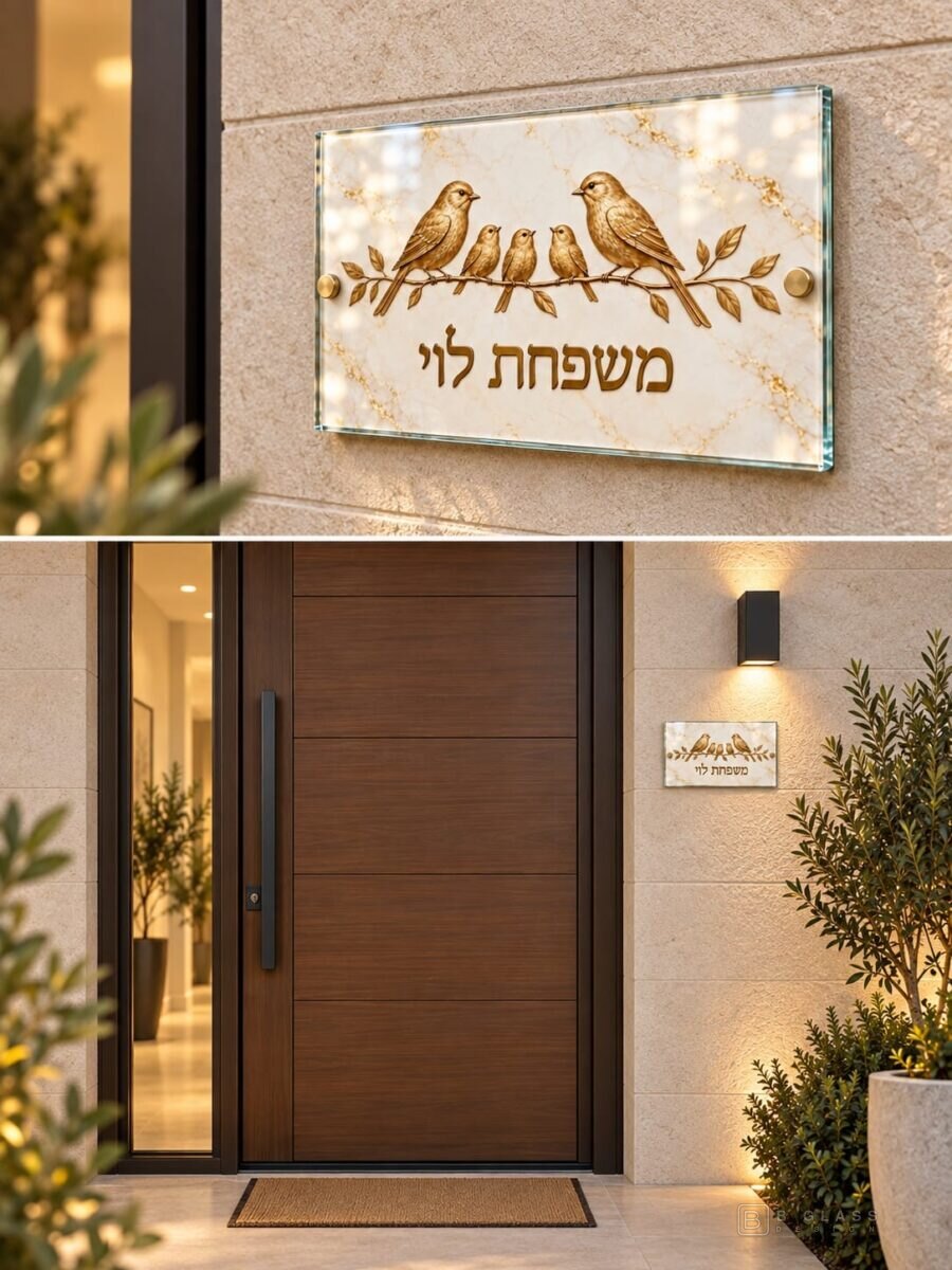 שלט זכוכית ליד הדלת 20×15 | דגם 111