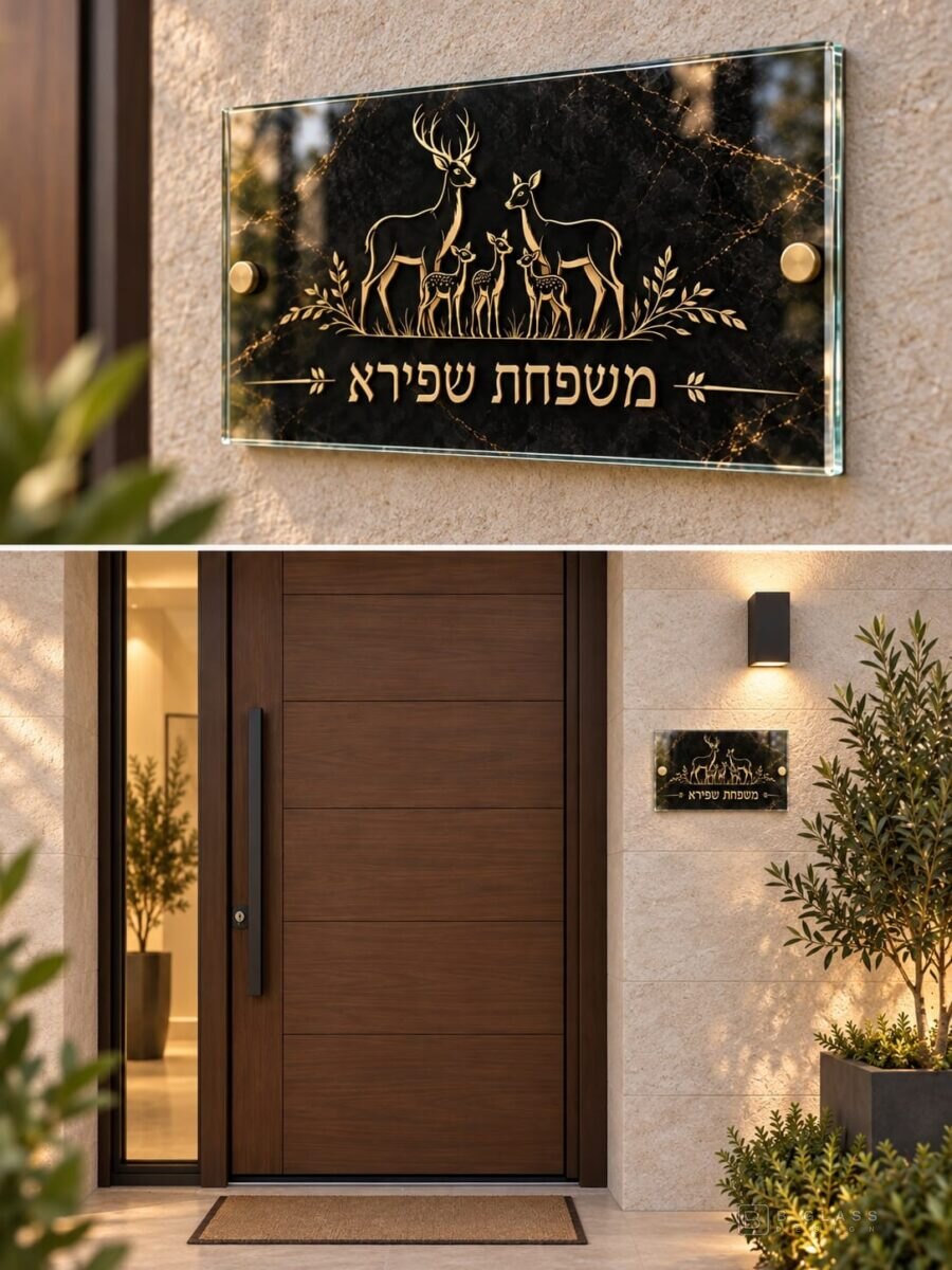 שלט זכוכית ליד הדלת 20×15 | דגם 110