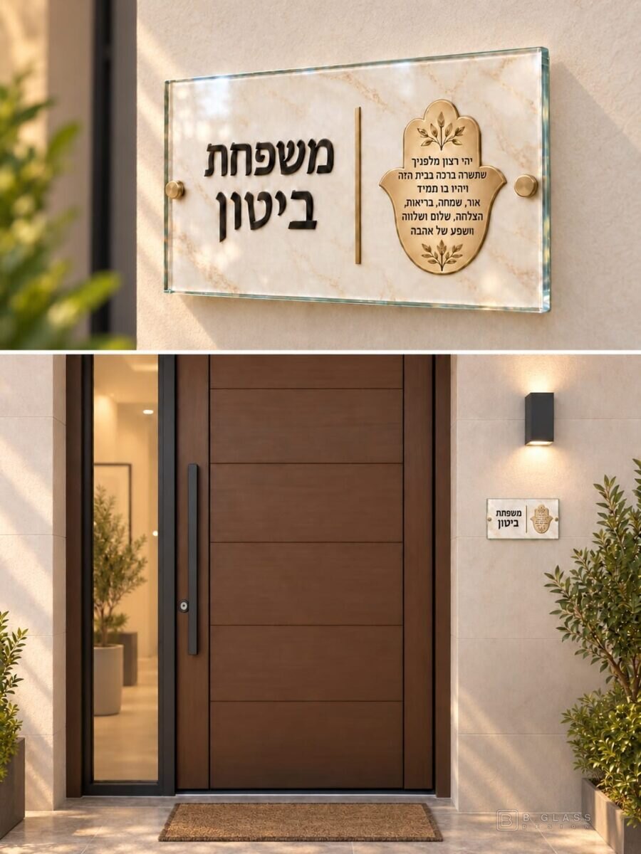 שלט זכוכית ליד הדלת 20×15 | דגם 109