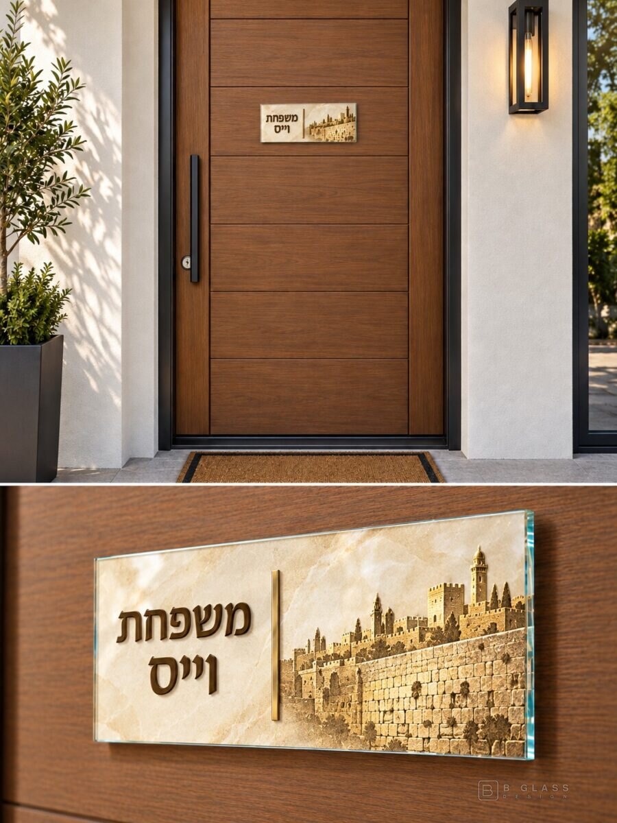 שלט זכוכית לדלת 22×10 | דגם 164