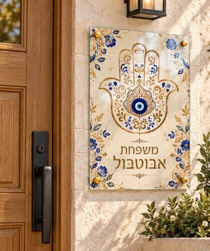 שלט זכוכית כניסה מלבני | דגם 120