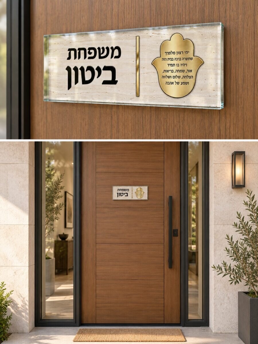 שלט זכוכית לדלת 22×10 | דגם 169