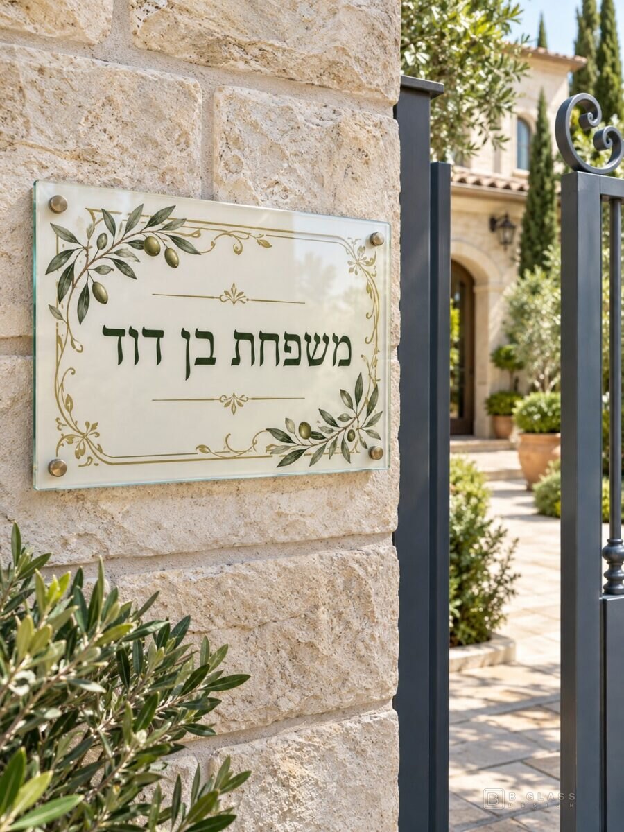 שלט זכוכית כניסה מלבני | דגם 149