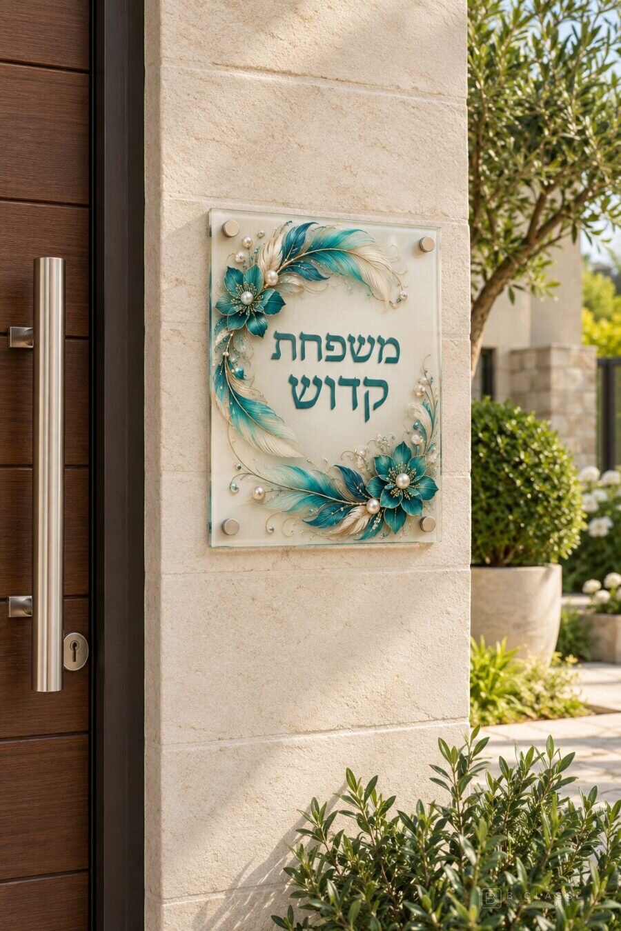 שלט זכוכית כניסה מלבני | דגם 138