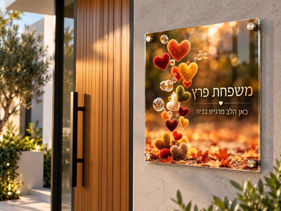 שלט זכוכית כניסה מרובע | דגם 101