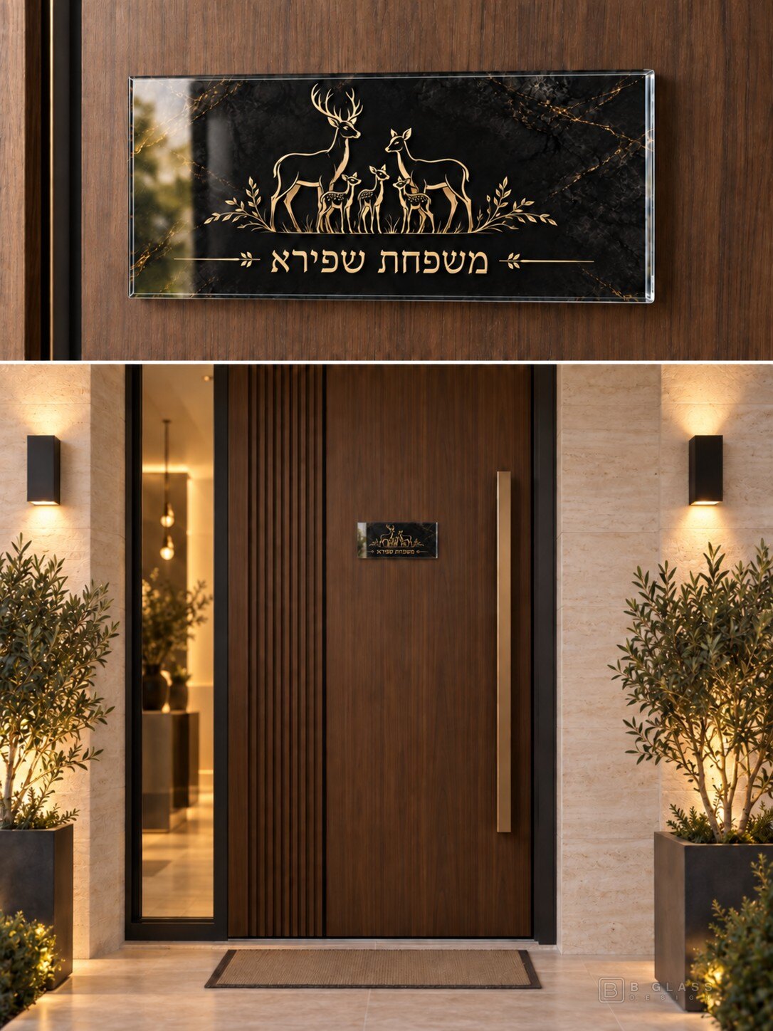 שלט זכוכית לדלת הכניסה | דגם 165